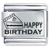 Laser  Happy   Birthday  Cake Italian Charm