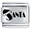 Santa Name With Hat Laser Italian Charm