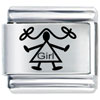 Girl In Pigtails Laser  Italian  Charm