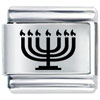 Hanukkah Menorah Symbol Laser Italian Charm