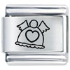 Heart In Angel Laser Italian Charm