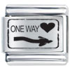 One Way Heart Laser Italian Charm