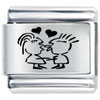 Boy Kisses Girl Laser Italian Charm