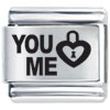 You Heart Me Laser Italian Charm