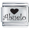 Grandpa Abuela Heart Laser Italian Charm