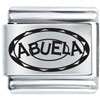 Oval Abuela Grandma Laser Italian Charm