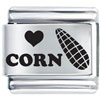 Heart Corn Laser Italian Charm