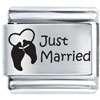 Laser Just Married Italian Charm