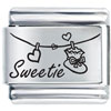 heart necklace - Sweetie  Heart   Necklace  Laser Italian Charm