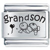 Baby Grandson Laser Italian Charm