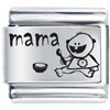 Cute Baby Saying Mama Laser Italian Charm
