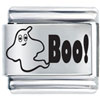 White Smiling Ghost Laser Italian Charm