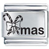 Laser Candy Cane Christmas Italian Charm