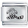 Girl With Scarf  Laser   Italian   Charm 