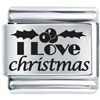 I Love Christmas  Laser  Italian  Charm  L_P1475