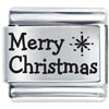 Merry Christmas Star Laser Italian Charm
