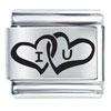 Two Lover Hearts Laser Italian Charm