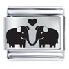 Elephants In Love Laser Italian Charm