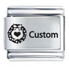 Custom Heart And Wreath Custom Laser Italian Charm
