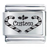Custom Candy Cane Laser Italian Charm