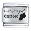 Italian Charms - Christmas Stocking And Lights Custom Laser Italian Charm