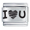 I Love U Laser Italian Charm