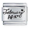 Valentine February Amethyst Color 14 Laser Italian Charm