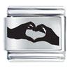 Couple Heart Hands Laser Italian Charm