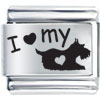 I Love My Dog Laser Italian Charm