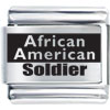 Character African American Soldier Laser Italian Charm Bracelets
