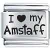 I Heart(love) My Amstaff Laser Italian Charm