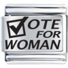 Culture Vote For Woman Laser Italian Charm Bracelets
