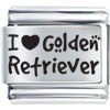 I Heart(love) Golden Retriever Laser Italian Charm