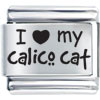 I Heartlove My Calico Cat Laser Italian Charm