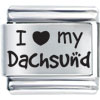 I Heart(love) My Dachsund Laser Italian Charm