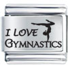 I Love Gymnastics Laser Italian Charm