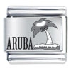 Aruba And Palm Tree Laser Italian Charm L_SH207