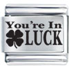 Phrase You're In  Luck  Laser Italian Charm Bracelets L_SH39