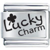 Phrase Lucky Charm Laser Italian Charm Bracelets L_SH48