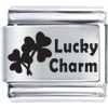 Phrase  Lucky  Charm Laser Italian Charm Bracelets L_SH49