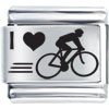Signs I Love Bicycle Laser Italian Charm Bracelets
