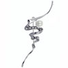 Abstract Ribbon Faux Pearl Brooch
