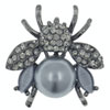 Gray Bumble Bee  Pearl   Brooch 