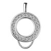 925 Sterling Silver Clear White Crystal Diamond Accent Circle Pendant Neck...