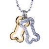 Layered Two Tone Bone Silver Pendant Zodiac
