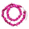 Bright Pink Charm Nugget Chips Stone Stretch Necklace Pendant