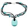 Classic Oval Turquoise With Green Beads Necklace