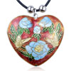  Red  Heart Cloisonne Pendant