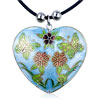 Pale Blue Heart Cloisonne  Pendant 