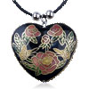 Black Heart Cloisonne Pendant